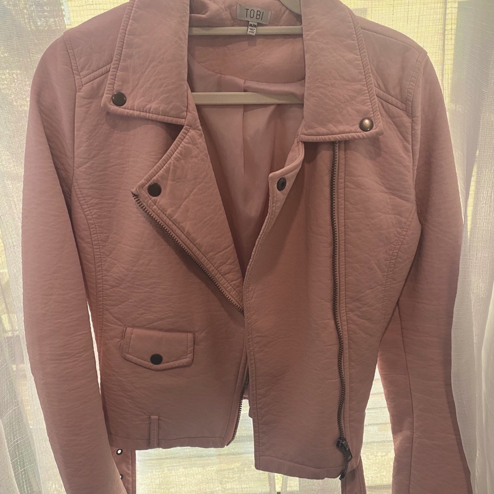 Pink faux leather jacket